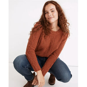 New 𝅺Madewell Ridgecrest Cable Pullover Sweater Large